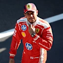 SHANGHAI, CHINA - MARCH 14: Third placed qualifier Lewis Hamilton of Great Britain and Scuderia Ferrari looks on in parc ferme during qualifying ahead of the F1 Grand Prix of China at Shanghai International Circuit on March 14, 2026 in Shanghai, China. (Photo by Anni Graf - Formula 1/Formula 1 via Getty Images)
