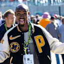 No stranger to going fast, Sir Mo Farah looked to be having a good time at Silverstone