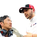 Haas - Ayao Komatsu (Left) with Esteban Ocon (Right)