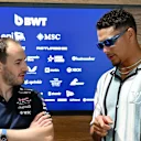 NFL superstar Patrick Mahomes with Alpine Team Principal Oliver Oakes