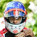 Haas gets ready to drive one of the F1 cars that bears his name