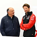 SCARPERIA, ITALY - SEPTEMBER 26: Romain Grosjean of France talks with Frederic Vasseur, Team
