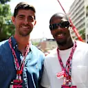 Real Madrid goalkeeper Thibaut Courtois and AC Milan goalkeeper Mike Maignan enjoy the Monaco Grand Prix experience