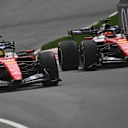 MONTREAL, QUEBEC - MAY 23: Lewis Hamilton of Great Britain driving the (44) Scuderia Ferrari SF-26 leads Charles Leclerc of Monaco driving the (16) Scuderia Ferrari SF-26 on track during the Sprint ahead of the F1 Grand Prix of Canada at Circuit Gilles-Villeneuve on May 23, 2026 in Montreal, Quebec. (Photo by Guido De Bortoli/LAT Images)