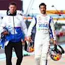 NORTHAMPTON, ENGLAND - JULY 06: 15th placed qualifier Daniel Ricciardo of Australia and Visa Cash App RB walks in the Pitlane during qualifying ahead of the F1 Grand Prix of Great Britain at Silverstone Circuit on July 06, 2024 in Northampton, England. (Photo by Bryn Lennon - Formula 1/Formula 1 via Getty Images)