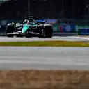 NORTHAMPTON, ENGLAND - JULY 06: Lance Stroll of Aston Martin and Canada  during qualifying ahead of the F1 Grand Prix of Great Britain at Silverstone Circuit on July 06, 2024 in Northampton, England. (Photo by Peter Fox - Formula 1/Formula 1 via Getty Images)