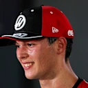 SINGAPORE, SINGAPORE - OCTOBER 04: Ninth placed qualifier Oliver Bearman of Great Britain and Haas F1 looks on during qualifying ahead of the F1 Grand Prix of Singapore at Marina Bay Street Circuit on October 04, 2025 in Singapore, Singapore. (Photo by Bryn Lennon/Getty Images)