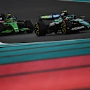 ABU DHABI, UNITED ARAB EMIRATES - DECEMBER 07: Fernando Alonso of Spain driving the (14) Aston Martin F1 Team AMR25 Mercedes leads Gabriel Bortoleto of Brazil driving the (5) Kick Sauber C45 Ferrari and Isack Hadjar of France driving the (6) Visa Cash App Racing Bulls VCARB 02 on track during the F1 Grand Prix of Abu Dhabi at Yas Marina Circuit on December 07, 2025 in Abu Dhabi, United Arab Emirates. (Photo by James Sutton - Formula 1/Formula 1 via Getty Images)