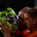 There were some emotional moments as Norris celebrated with his mum Cisca and dad Adam