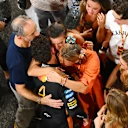 There were some emotional moments as Norris celebrated with his mum Cisca and dad Adam