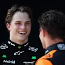 SPIELBERG, AUSTRIA - JUNE 29: Race winner Lando Norris of Great Britain and McLaren and Second placed Oscar Piastri of Australia and McLaren talk in parc ferme during the F1 Grand Prix of Austria at Red Bull Ring on June 29, 2025 in Spielberg, Austria. (Photo by Mark Thompson/Getty Images)