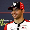 SPIELBERG, AUSTRIA - JUNE 26: Esteban Ocon of France and Haas F1 in the Drivers Press Conference during previews ahead of the F1 Grand Prix of Austria at Red Bull Ring on June 26, 2025 in Spielberg, Austria. (Photo by Clive Rose/Getty Images)