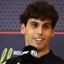 SPIELBERG, AUSTRIA - JUNE 26: Gabriel Bortoleto of Brazil and Stake F1 Team Kick Sauber in the Drivers Press Conference during previews ahead of the F1 Grand Prix of Austria at Red Bull Ring on June 26, 2025 in Spielberg, Austria. (Photo by Clive Rose/Getty Images)