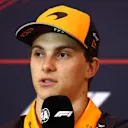 SPIELBERG, AUSTRIA - JUNE 26: Oscar Piastri of Australia and McLaren in the Drivers Press Conference during previews ahead of the F1 Grand Prix of Austria at Red Bull Ring on June 26, 2025 in Spielberg, Austria. (Photo by Clive Rose/Getty Images)