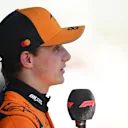 SPIELBERG, AUSTRIA - JUNE 28: Third placed qualifier Oscar Piastri of Australia and McLaren is interviewed during qualifying ahead of the F1 Grand Prix of Austria at Red Bull Ring on June 28, 2025 in Spielberg, Austria. (Photo by Rudy Carezzevoli/Getty Images)