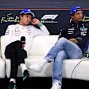 SPA, BELGIUM - JULY 24: Andrea Kimi Antonelli of Italy and Mercedes AMG Petronas F1 Team and Carlos Sainz of Spain and Williams look on in the Drivers Press Conference during previews ahead of the F1 Grand Prix of Belgium at Circuit de Spa-Francorchamps on July 24, 2025 in Spa, Belgium. (Photo by Clive Rose/Getty Images)