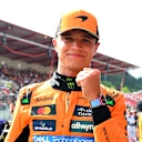 SPA, BELGIUM - JULY 26: Pole position qualifier Lando Norris of Great Britain and McLaren celebrates in parc ferme during qualifying ahead of the F1 Grand Prix of Belgium at Circuit de Spa-Francorchamps on July 26, 2025 in Spa, Belgium. (Photo by Mark Sutton - Formula 1/Formula 1 via Getty Images)