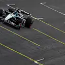 SAO PAULO, BRAZIL - NOVEMBER 08: George Russell of Great Britain driving the (63) Mercedes AMG Petronas F1 Team W16 on track during the Sprint ahead of the F1 Grand Prix of Brazil at Autodromo Jose Carlos Pace on November 08, 2025 in Sao Paulo, Brazil. (Photo by Rudy Carezzevoli/Getty Images)
