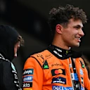 SAO PAULO, BRAZIL - NOVEMBER 08: Pole position qualifier Lando Norris of Great Britain and McLaren in parc ferme during qualifying ahead of the F1 Grand Prix of Brazil at Autodromo Jose Carlos Pace on November 08, 2025 in Sao Paulo, Brazil. (Photo by Rudy Carezzevoli/Getty Images)