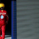 BUDAPEST, HUNGARY - AUGUST 03: Twelfth placed Lewis Hamilton of Great Britain and Scuderia Ferrari in parc ferme during the F1 Grand Prix of Hungary at Hungaroring on August 03, 2025 in Budapest, Hungary. (Photo by Clive Rose/Getty Images)
