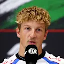 BUDAPEST, HUNGARY - JULY 31: Liam Lawson of New Zealand and Visa Cash App Racing Bulls speaks in the Drivers Press Conference during previews ahead of the F1 Grand Prix of Hungary at Hungaroring on July 31, 2025 in Budapest, Hungary. (Photo by Clive Rose/Getty Images)