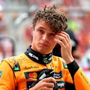 BUDAPEST, HUNGARY - AUGUST 02: Third placed qualifier Lando Norris of Great Britain and McLaren in parc ferme during qualifying ahead of the F1 Grand Prix of Hungary at Hungaroring on August 02, 2025 in Budapest, Hungary. (Photo by Bryn Lennon - Formula 1/Formula 1 via Getty Images)