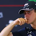 MONZA, ITALY - SEPTEMBER 04: Franco Colapinto of Argentina and Alpine F1 looks on in the Drivers Press Conference during previews ahead of the F1 Grand Prix of Italy at Autodromo Nazionale Monza on September 04, 2025 in Monza, Italy. (Photo by Clive Rose/Getty Images)