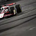 LAS VEGAS, NEVADA - NOVEMBER 22: Esteban Ocon of France driving the (31) Haas F1 VF-25 Ferrari on track during the F1 Grand Prix of Las Vegas at Las Vegas Strip Circuit on November 22, 2025 in Las Vegas, Nevada. (Photo by James Sutton - Formula 1/Formula 1 via Getty Images)