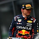 ZANDVOORT, NETHERLANDS - AUGUST 31: Second placed Max Verstappen of the Netherlands and Oracle Red Bull Racing celebrates on the podium during the F1 Grand Prix of Netherlands at Circuit Zandvoort on August 31, 2025 in Zandvoort, Netherlands. (Photo by James Sutton/Getty Images)