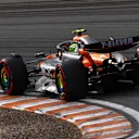ZANDVOORT, NETHERLANDS - AUGUST 29: Lando Norris of Great Britain driving the (4) McLaren MCL39 Mercedes on track during practice ahead of the F1 Grand Prix of Netherlands at Circuit Zandvoort on August 29, 2025 in Zandvoort, Netherlands. (Photo by Joe Portlock/Getty Images)