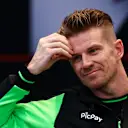 LUSAIL CITY, QATAR - NOVEMBER 27: Nico Hulkenberg of Germany and Stake F1 Team Kick Sauber looks on in the Drivers Press Conference during previews ahead of the F1 Grand Prix of Qatar at Lusail International Circuit on November 27, 2025 in Lusail City, Qatar. (Photo by Clive Rose/Getty Images)