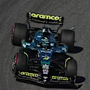 AUSTIN, TEXAS - OCTOBER 19: Lance Stroll of Canada driving the (18) Aston Martin F1 Team AMR25 Mercedes on track during the F1 Grand Prix of United States at Circuit of The Americas on October 19, 2025 in Austin, Texas. (Photo by Clive Mason/Getty Images)