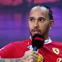 BAHRAIN, BAHRAIN - FEBRUARY 28: Lewis Hamilton of Great Britain and Scuderia Ferrari speaks during