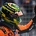 MELBOURNE, AUSTRALIA - MARCH 07: Fifth placed qualifier Oscar Piastri of Australia and McLaren waves from parc ferme during qualifying ahead of the F1 Grand Prix of Australia at Albert Park Grand Prix Circuit on March 07, 2026 in Melbourne, Australia. (Photo by James Sutton - Formula 1/Formula 1 via Getty Images)