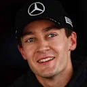 SUZUKA, JAPAN - MARCH 27: George Russell of Great Britain and Mercedes AMG Petronas F1 Team looks