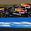 SUZUKA, JAPAN - MARCH 27: Max Verstappen of the Netherlands driving the (3) Oracle Red Bull Racing RB22 Red Bull Ford leads Isack Hadjar of France driving the (6) Oracle Red Bull Racing RB22 Red Bull Ford on track during practice ahead of the F1 Grand Prix of Japan at Suzuka Circuit on March 27, 2026 in Suzuka, Japan. (Photo by Rudy Carezzevoli/Getty Images)