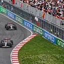 MONTREAL, QUEBEC - MAY 23: Gabriel Bortoleto of Brazil driving the (5) Audi F1 Team R26 leads Nico Hulkenberg of Germany driving the (27) Audi F1 Team R26 and Pierre Gasly of France driving the (10) Alpine F1 A526 Mercedes on track during the Sprint ahead of the F1 Grand Prix of Canada at Circuit Gilles-Villeneuve on May 23, 2026 in Montreal, Quebec. (Photo by Minas Panagiotakis/Getty Images)