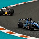 MIAMI, FLORIDA - MAY 03: Alexander Albon of Thailand driving the (23) Williams FW48 Mercedes leads Max Verstappen of the Netherlands driving the (3) Oracle Red Bull Racing RB22 Red Bull Ford on track during the F1 Grand Prix of Miami at Miami International Autodrome on May 03, 2026 in Miami, Florida. (Photo by Chris Graythen/Getty Images)