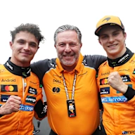 SHANGHAI, CHINA - MARCH 23: Second placed Lando Norris of Great Britain and McLaren Zak Brown,