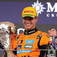 SAO PAULO, BRAZIL - NOVEMBER 09: Race winner Lando Norris of Great Britain and McLaren leaves the