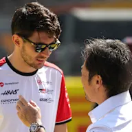 MONZA, ITALY - SEPTEMBER 07: Esteban Ocon of France and Haas F1 and Ayao Komatsu, Team Principal of