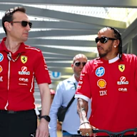 MONTE-CARLO, MONACO - MAY 22: Lewis Hamilton of Great Britain and Scuderia Ferrari talks with