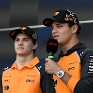 AUSTIN, TEXAS - OCTOBER 17: Oscar Piastri of Australia and McLaren and Lando Norris of Great