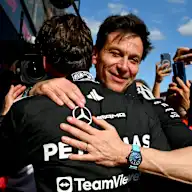 MELBOURNE, AUSTRALIA - MARCH 08: Race winner George Russell of Great Britain and Mercedes AMG