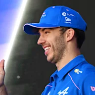 BARCELONA, SPAIN - JUNE 12: Pierre Gasly of France and Alpine F1 gives a thumbs up from the stage