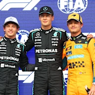 MONTREAL, QUEBEC - MAY 23: Pole position qualifier George Russell of Great Britain and Mercedes AMG