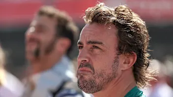 AUSTIN, TEXAS - OCTOBER 22: Fernando Alonso of Spain driving the (14) Aston Martin AMR23 Mercedes