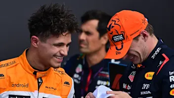NORTHAMPTON, ENGLAND - JULY 08: Pole position qualifier Max Verstappen of the Netherlands and