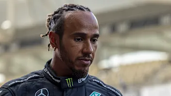 ABU DHABI, UNITED ARAB EMIRATES - NOVEMBER 23: Lewis Hamilton of Great Britain and Mercedes looks