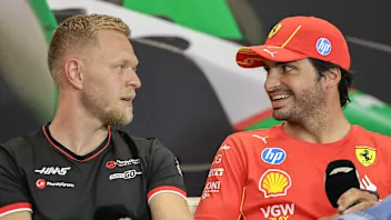 IMOLA, ITALY - MAY 16: Kevin Magnussen of Denmark and MoneyGram Haas F1 Team and Carlos Sainz Jr of